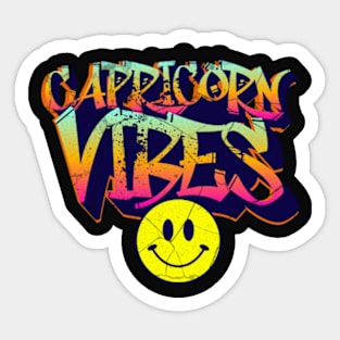 Capricorn Vibes Graffiti Zodiac Birthday Sticker